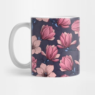 Magnolia garden in pink and blue Mug